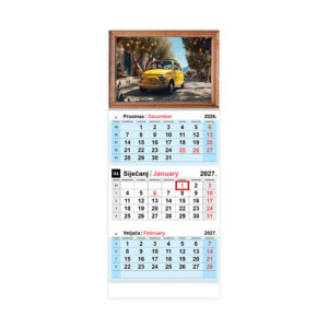 Kalendar zidni NN trodijelni auto 2027.