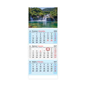 Kalendar zidni NN trodijelni preklopni priroda 2027.