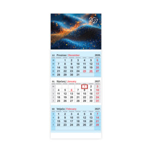 Kalendar zidni NN trodijelni preklopni textura 2027.